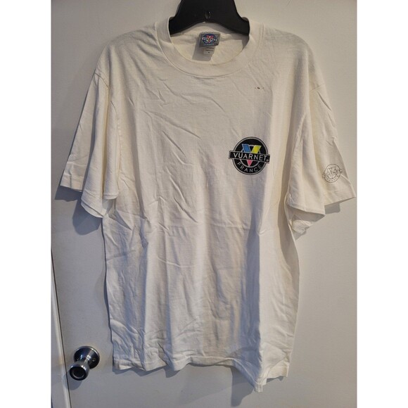 Vintage 90s Vuarnet France T Shirt Adult XLarge White USA Made Mens - Picture 1 of 10